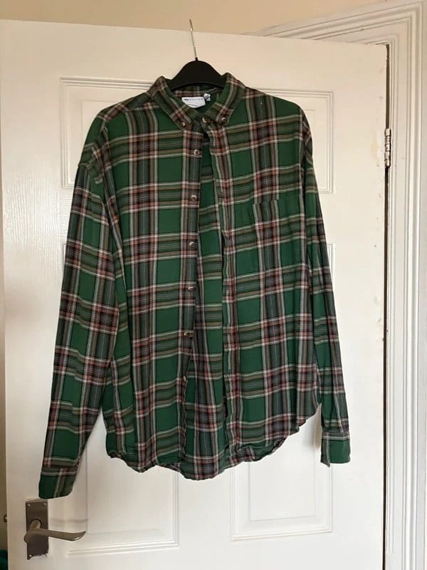 ASOS Green Plaid Long-Sleeve Shirt