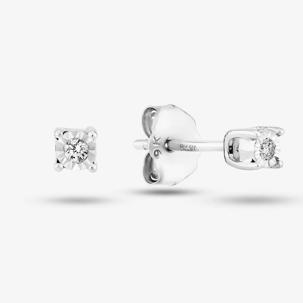 T.H.Baker T.H.Baker 9ct White Gold Diamond Stud Earrings