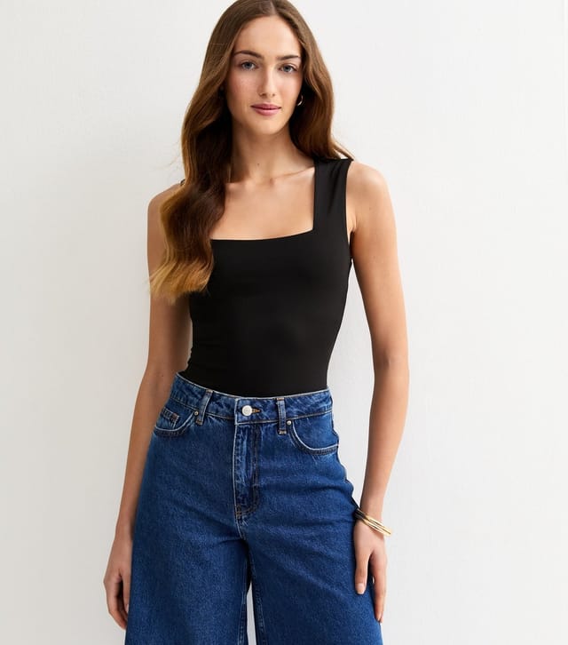 New Look Women's Tall Black Square Neck Neck Sleeveless Bodysuit New Look - 2