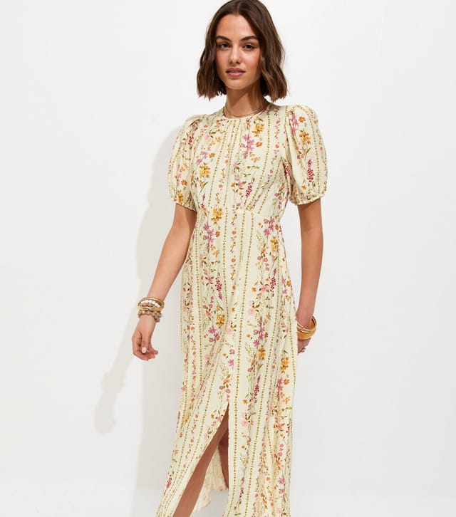 New Look Women's Cream Ditsy Carol Midi New Look - 3