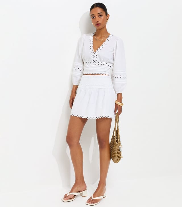 New Look Women's White Pintuck Balloon Sleeve Cropped Blouse New Look - 2