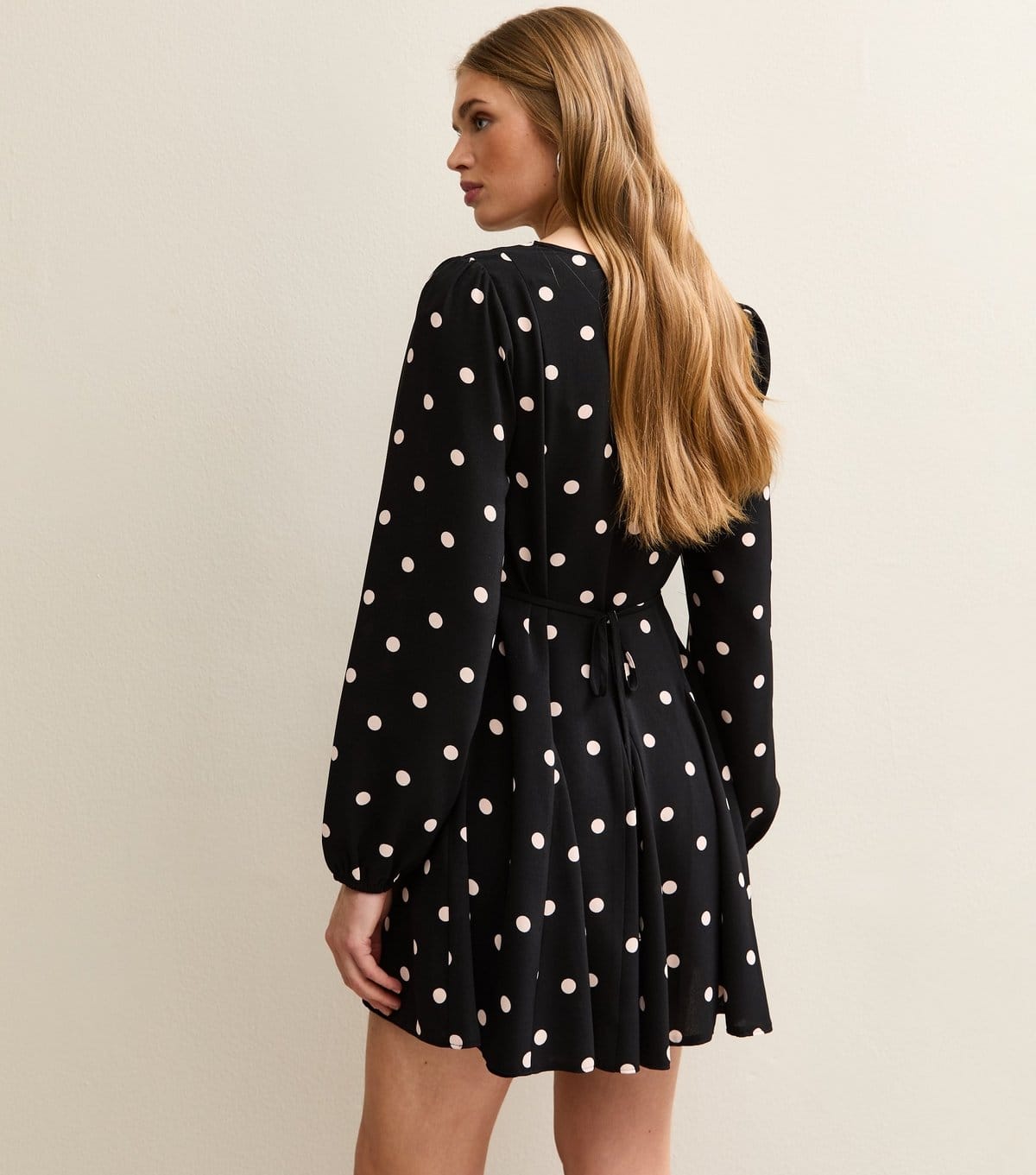 New Look Women's Back Polka Dot Long Sleeve Mini Dress New Look - 4