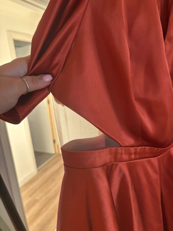 ASOS Beautiful asos satin burnt orange hi-low dress