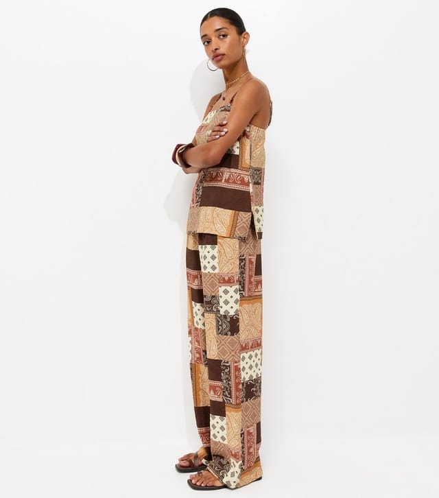 New Look Women's Orange Paisley Patchwork Cami Top New Look - 2