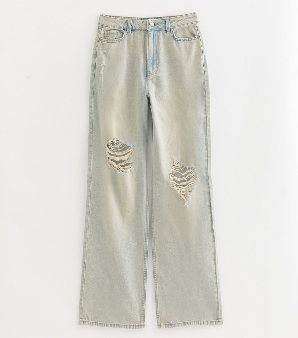 New Look Teal Light Blue High Waist Ripped Jeans