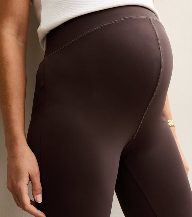 New Look Women's Maternity Dark Brown Contour Leggings New Look - 2