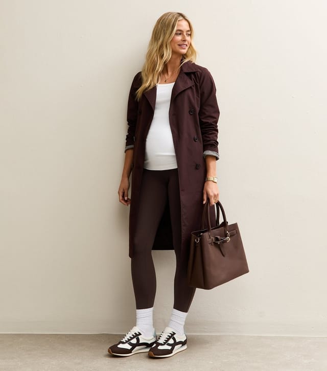New Look Women's Maternity Dark Brown Contour Leggings New Look - 3