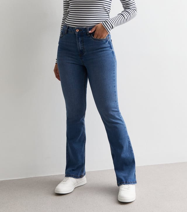 New Look Women's Petite Blue Waist Enhance Quinn Bootcut Jeans New Look - 3