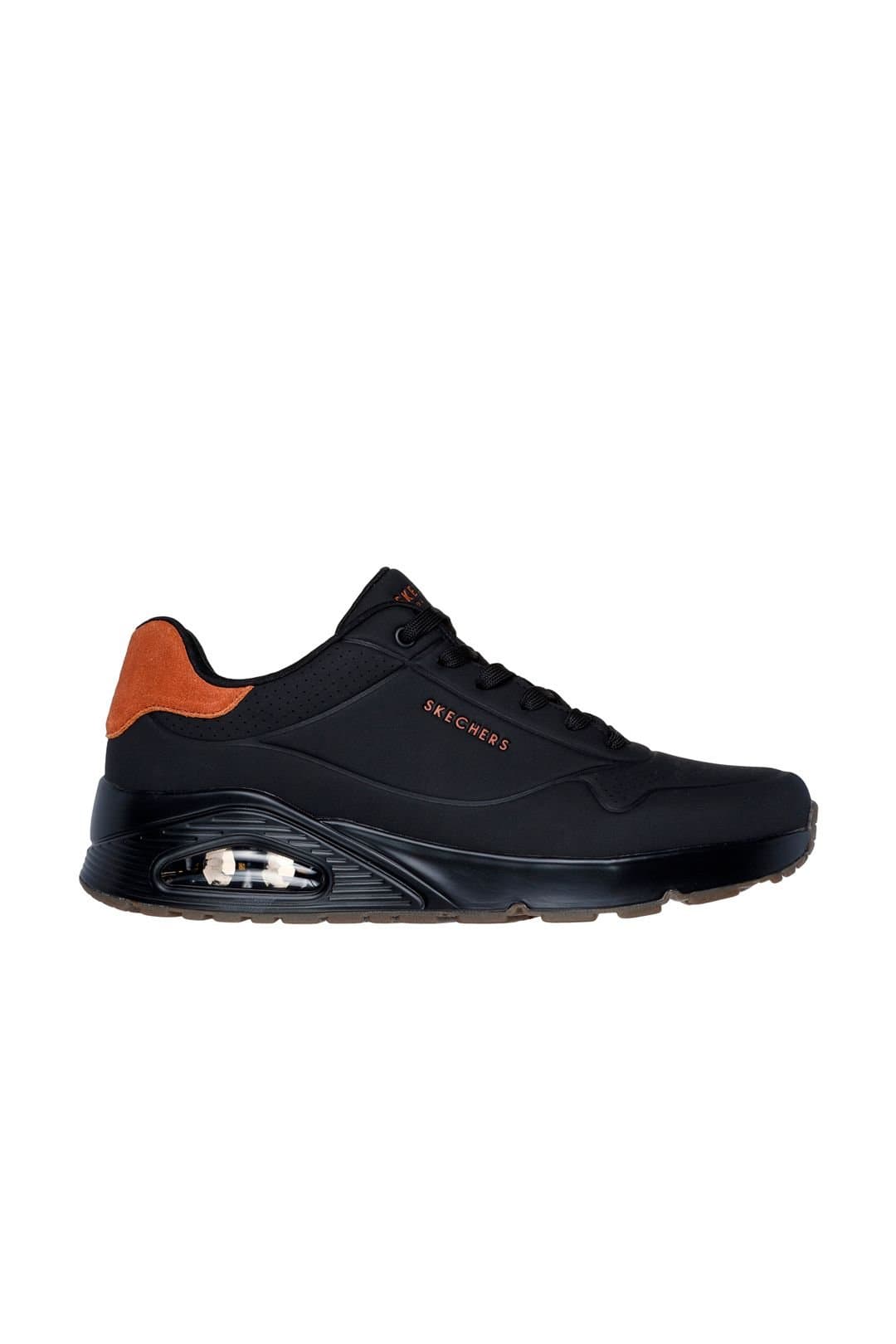 Skechers Skechers Men's Uno Deboss Durabuck Lace-Up Trainers Black