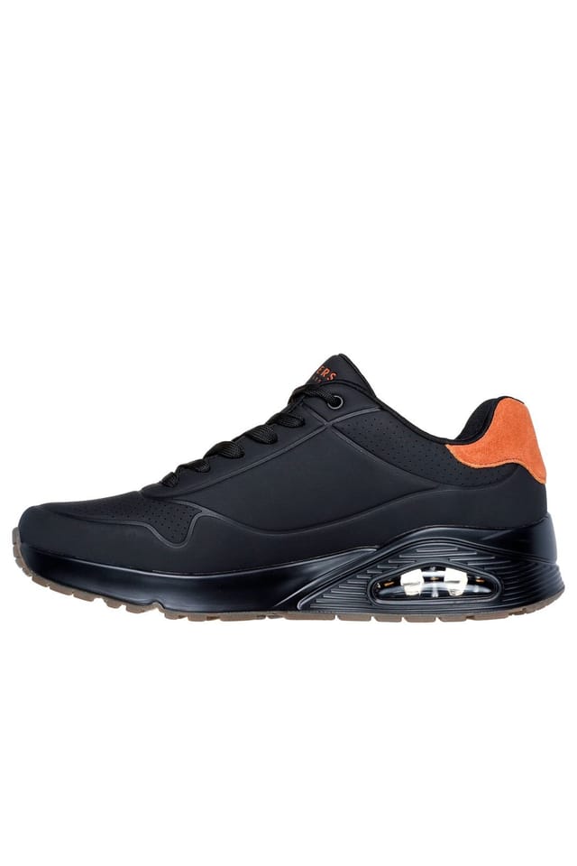 Skechers Skechers Men's Uno Deboss Durabuck Lace-Up Trainers Black - 3