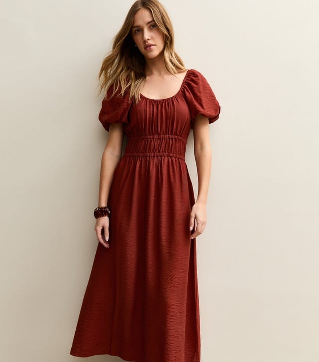 New Look Women's Dark Red Milkmaid Midi Dress New Look - 3