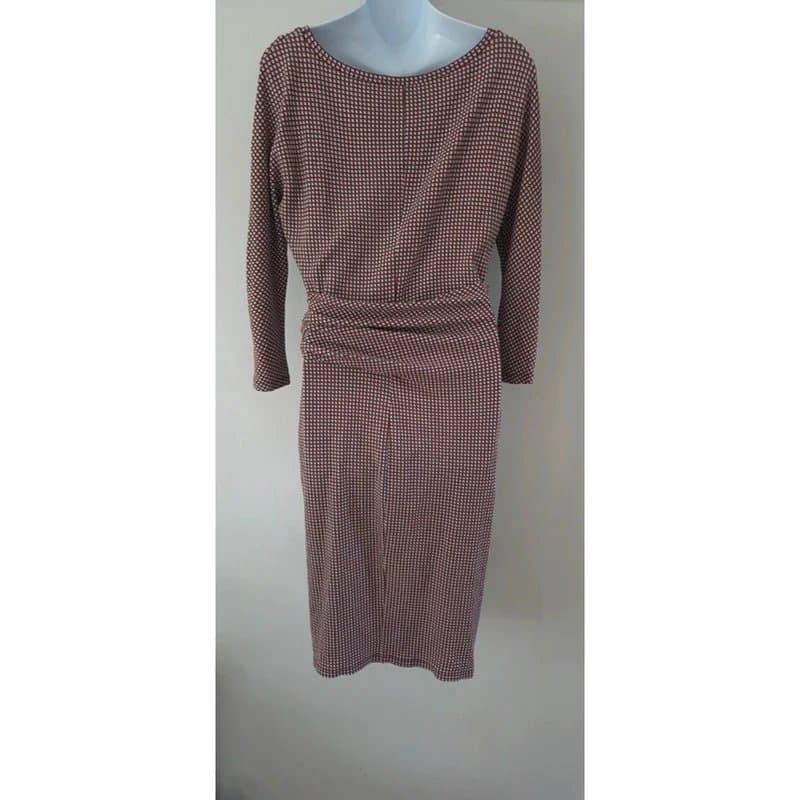 Max Mara Weekend Max Mara patterned side ruching crewneck dress UK size 12