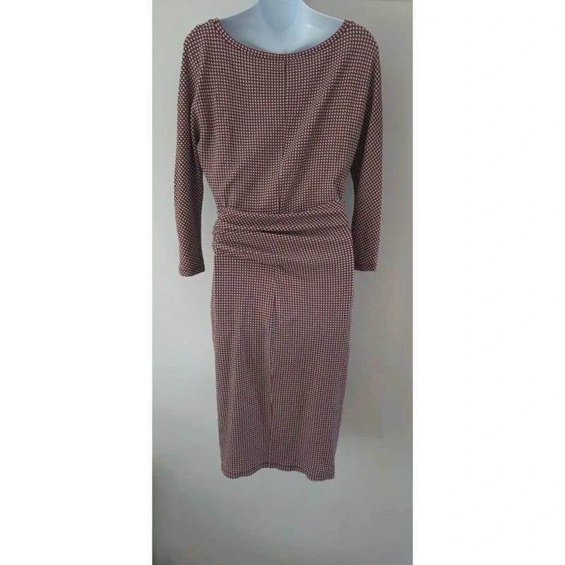 Max Mara Weekend Max Mara patterned side ruching crewneck dress UK size 12 - 1