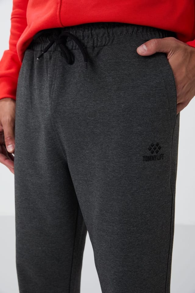 Tommy Life Tommy Life Men's Regular-Fit Cotton Blend Sweatpants in Charcoal - 3