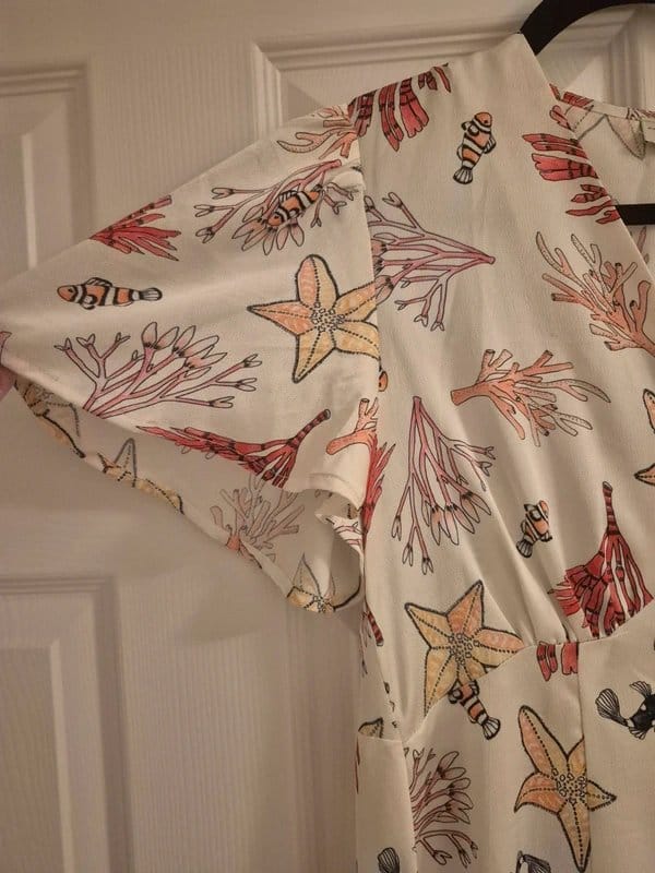 Never Fully Dressed Cream Shell Print Long Dress