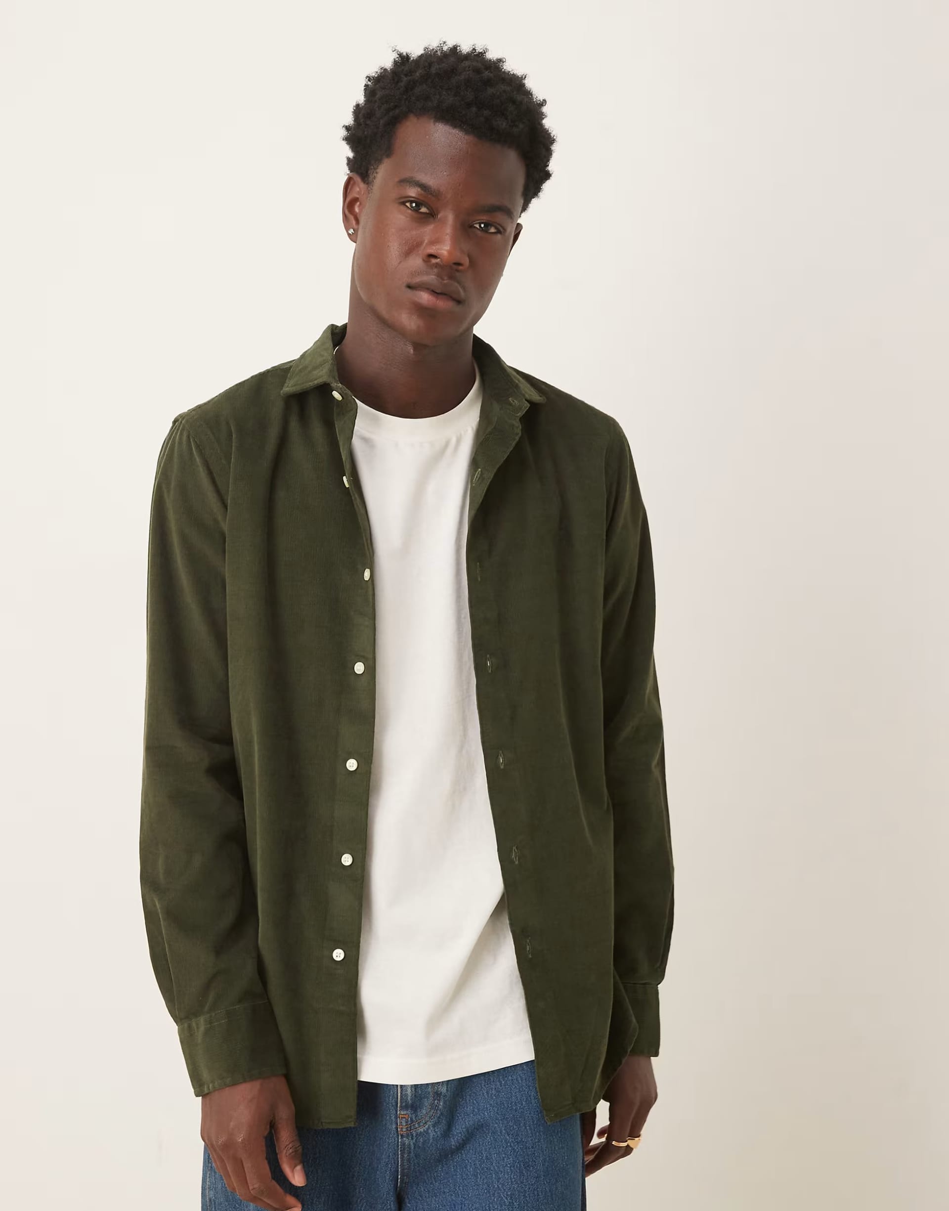 Polo Ralph Lauren Olive Green Slim Fit Cord Shirt