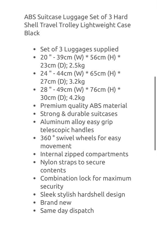 Amazon Set of 3 suitcases