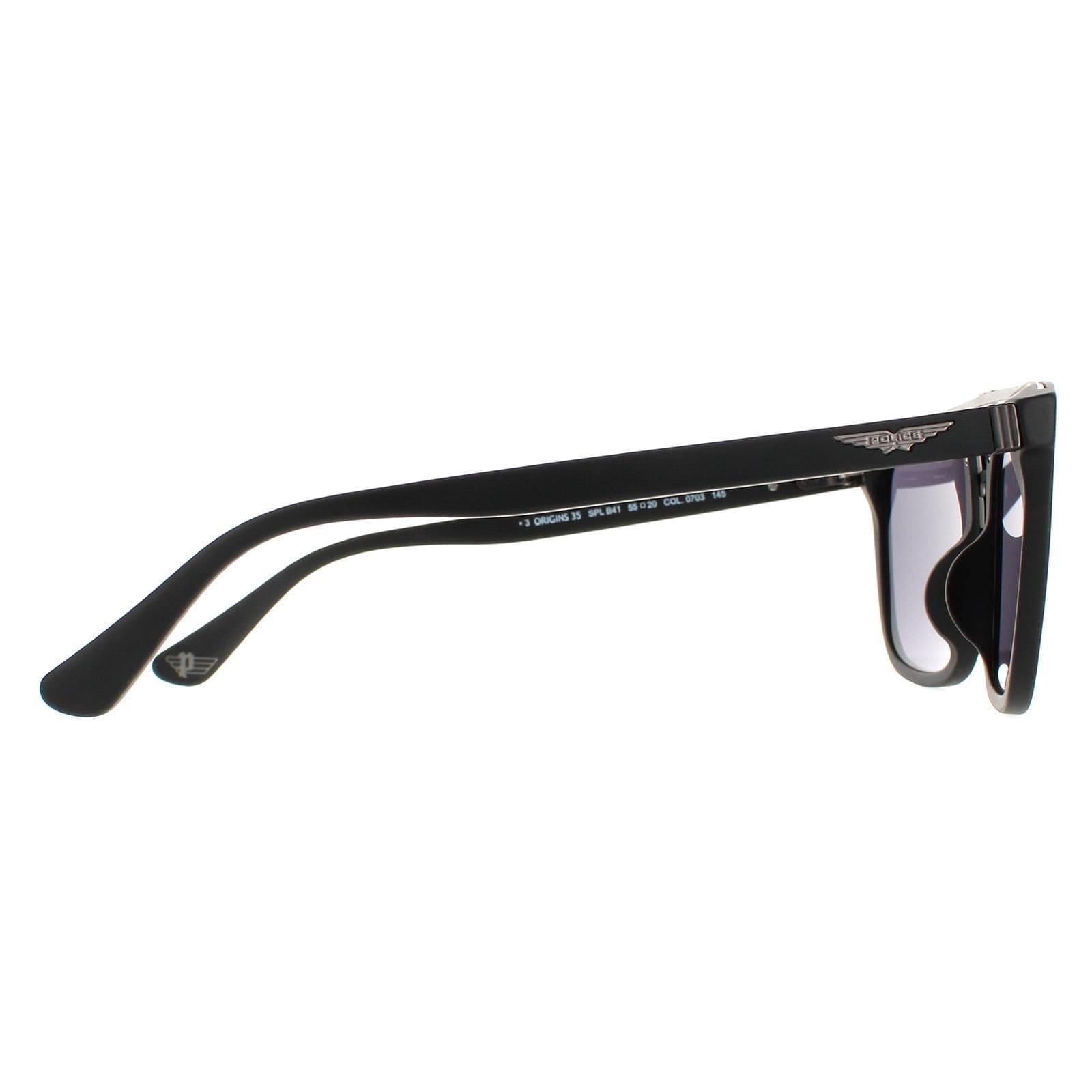 Police Police Men's Square Matte Black Grey SPLB41 Origins 35 - 4