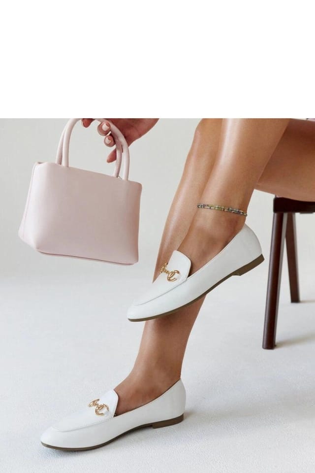 Love Lace Love Lace Women's Buckle Slip On Moccasins Flat Almond Toe Summer in White - 2