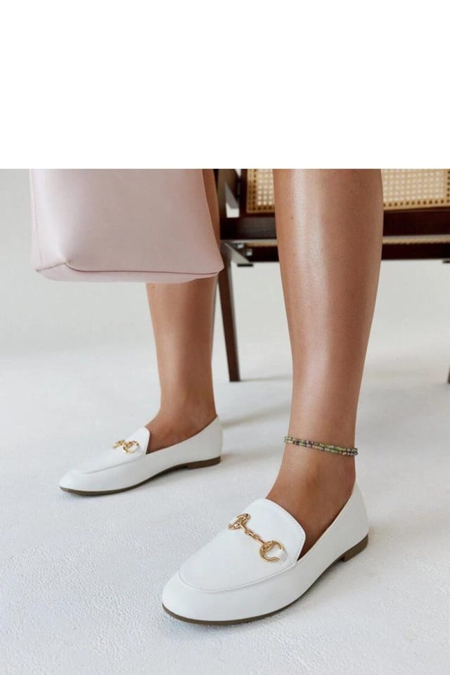 Love Lace Love Lace Women's Buckle Slip On Moccasins Flat Almond Toe Summer in White - 3