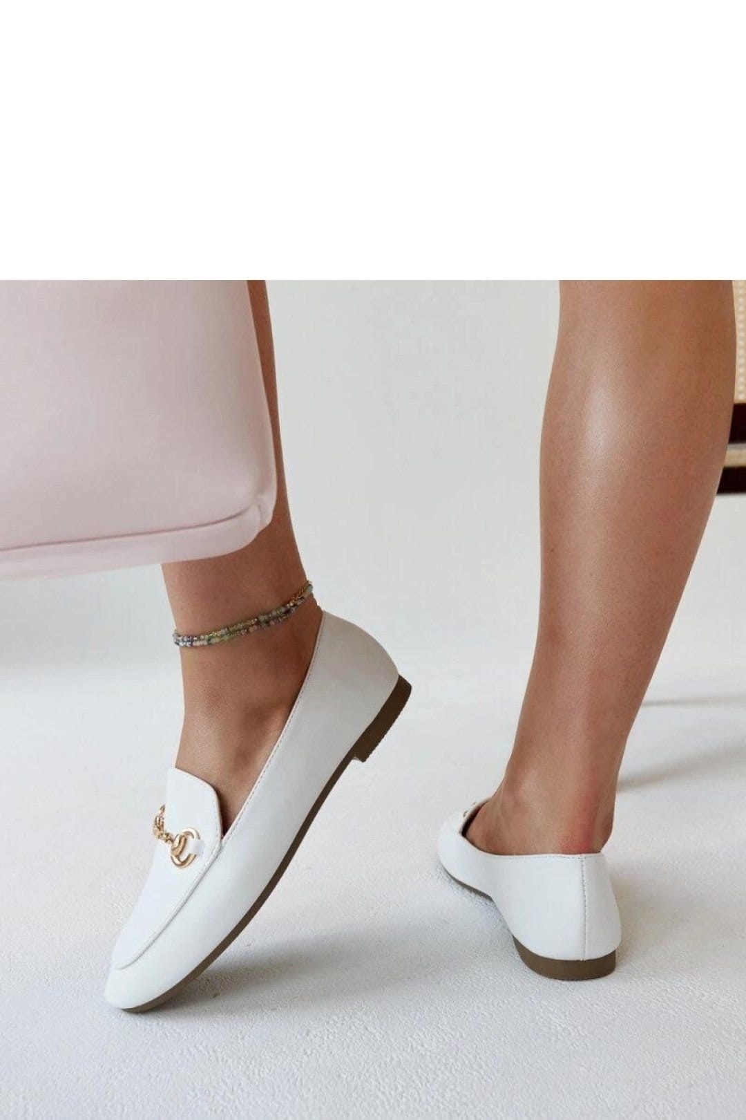 Love Lace Love Lace Women's Buckle Slip On Moccasins Flat Almond Toe Summer in White - 4