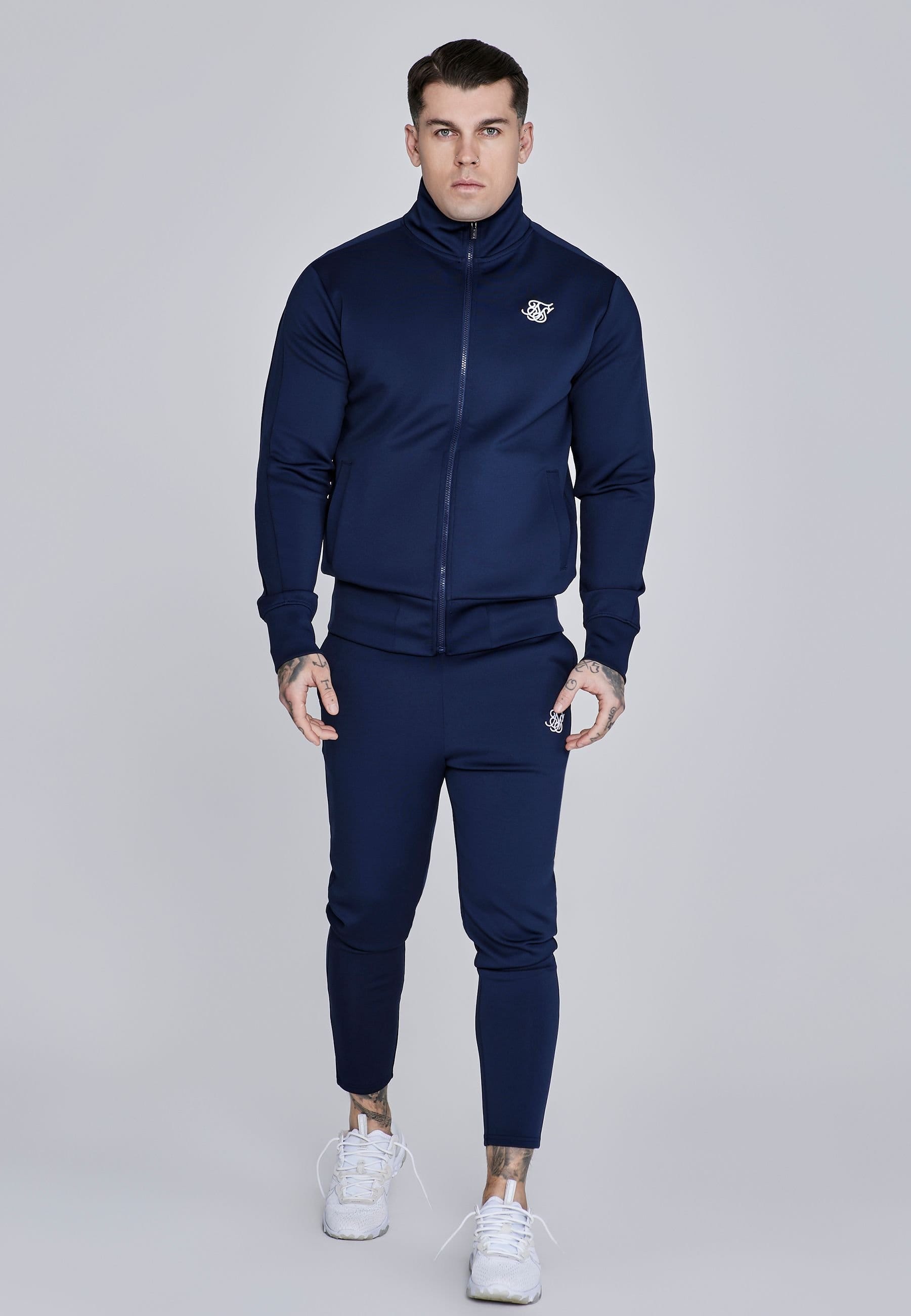 SikSilk SikSilk Men's Essentials Poly Joggers in Navy - 4
