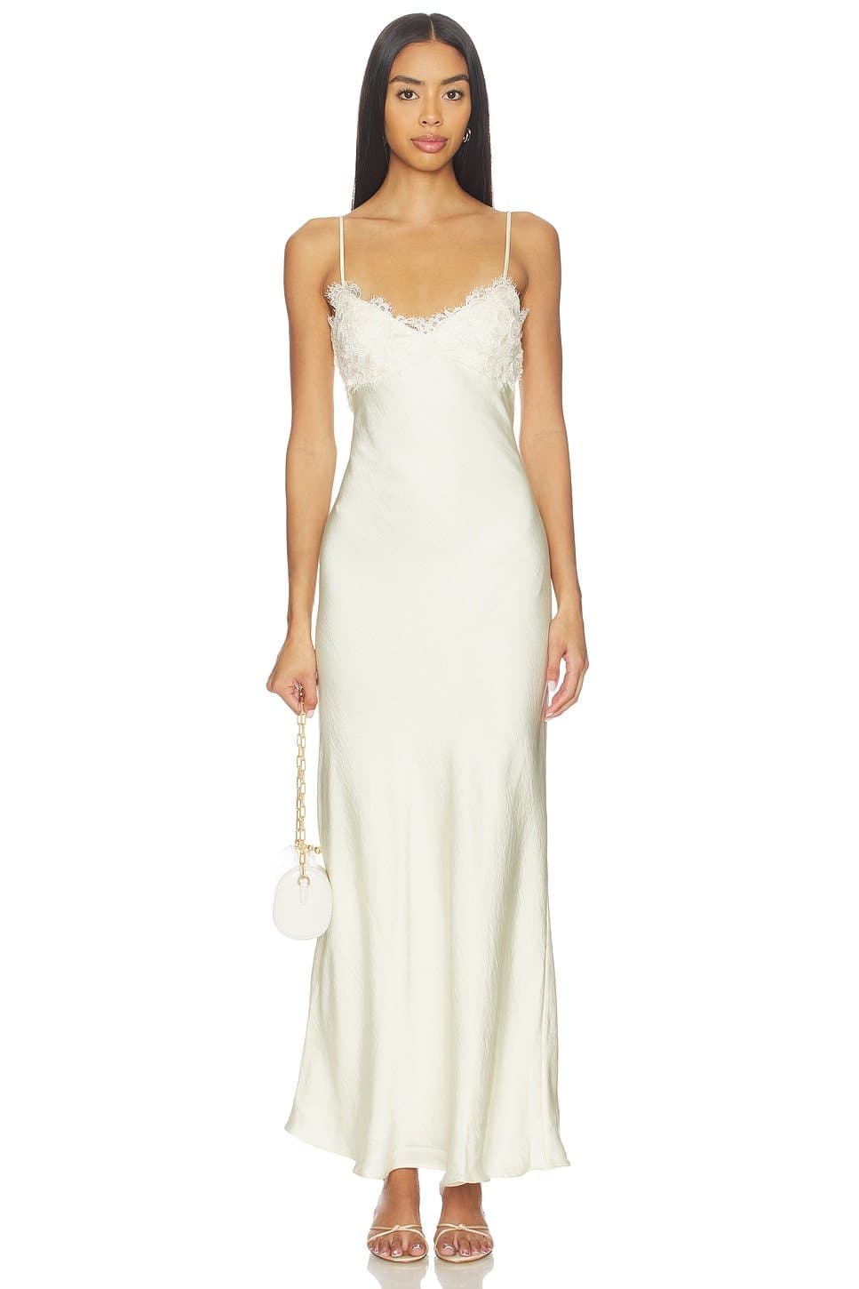 revolve Elisan Lace Satin Maxi Dress