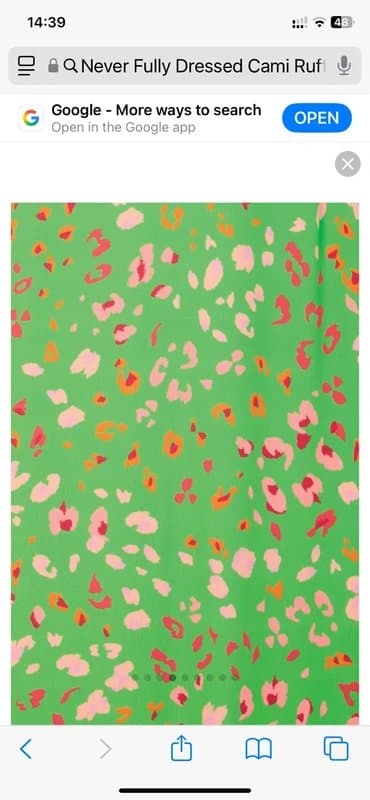 Never Fully Dressed Never Fully Dressed Cami Ruffle Hem Midaxi Dress in Green Leopard