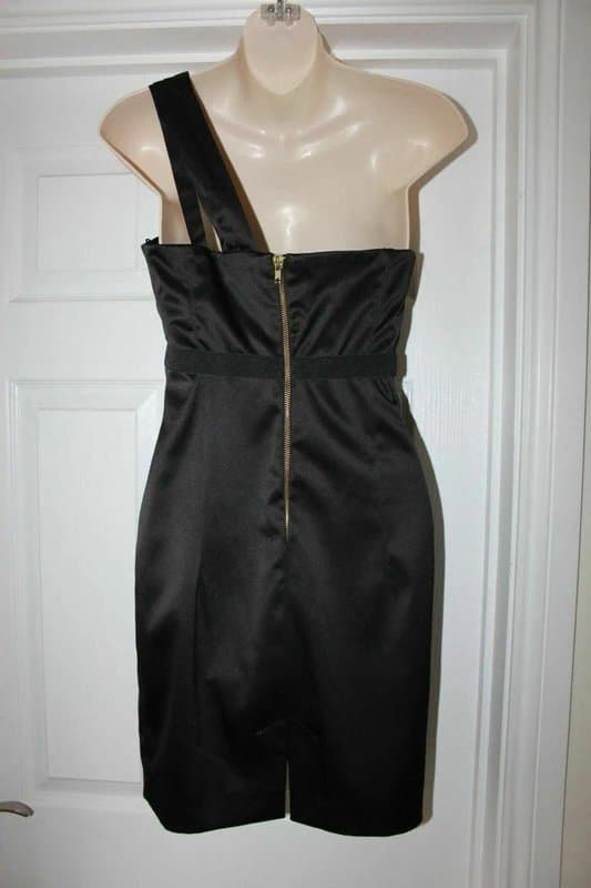 River Island New Black Dress River Island Size 10 rrp £39.99 Satin Off the Shoulder Party
