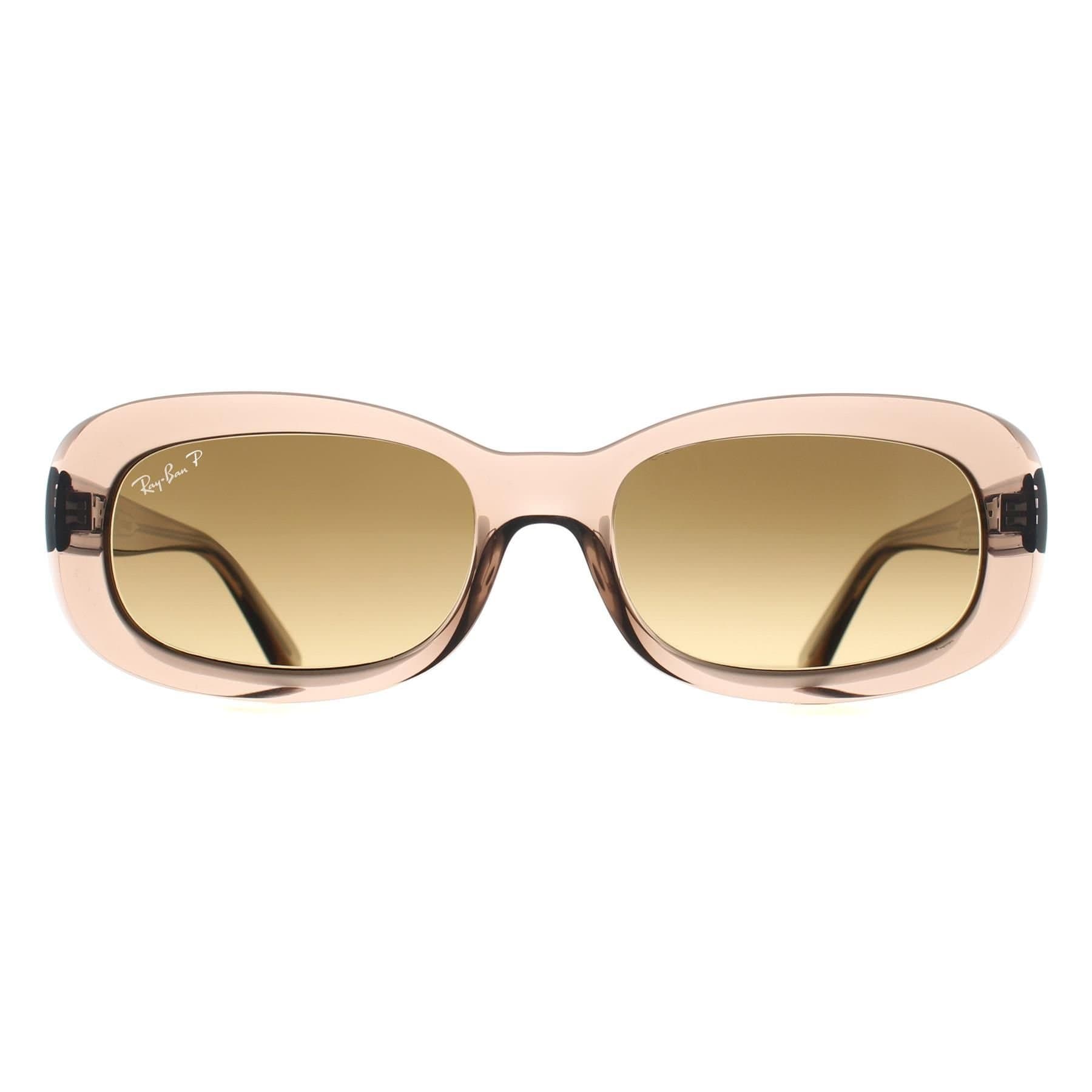 Ray-Ban Ray-Ban Women's Oval Transparent Beige Brown Gradient Polarized RB2221