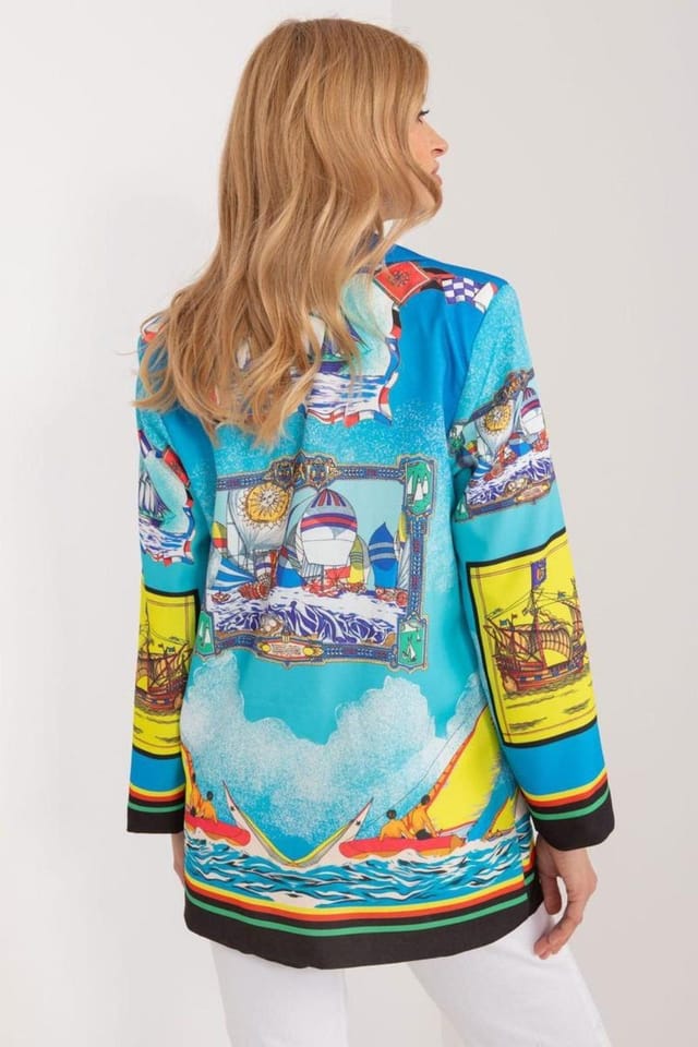 Love Lace Love Lace Women's Colorful Printed Polyester Single Breasted Blazer - 3