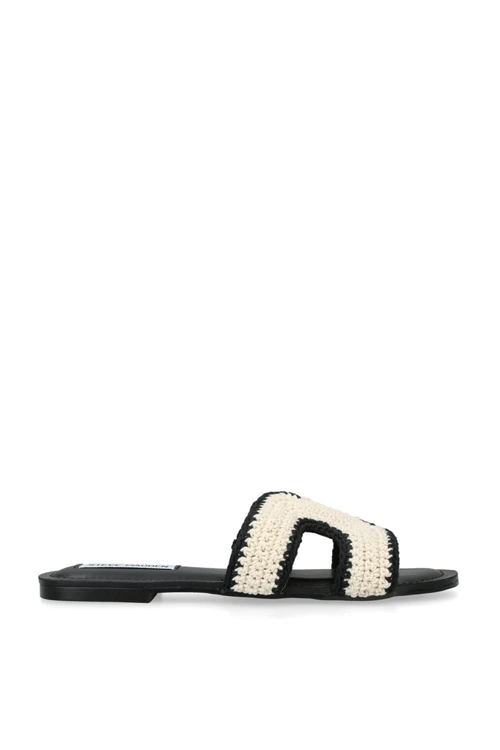 Steve Madden STEVE MADDEN Women's 'Zarnia Black White' Fabric Sandals