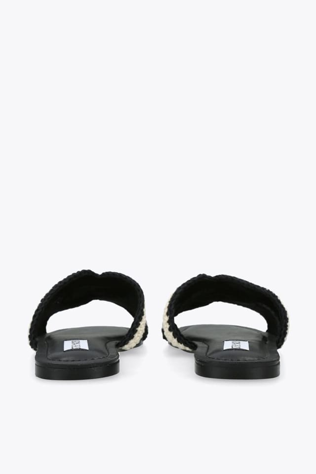Steve Madden STEVE MADDEN Women's 'Zarnia Black White' Fabric Sandals - 3