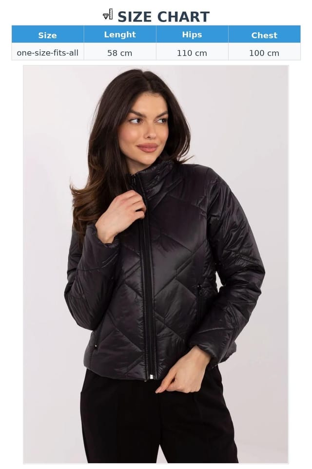 Love Lace Love Lace Women's Quilted Nylon Transitional Jacket with Zip Pockets in Black - 3