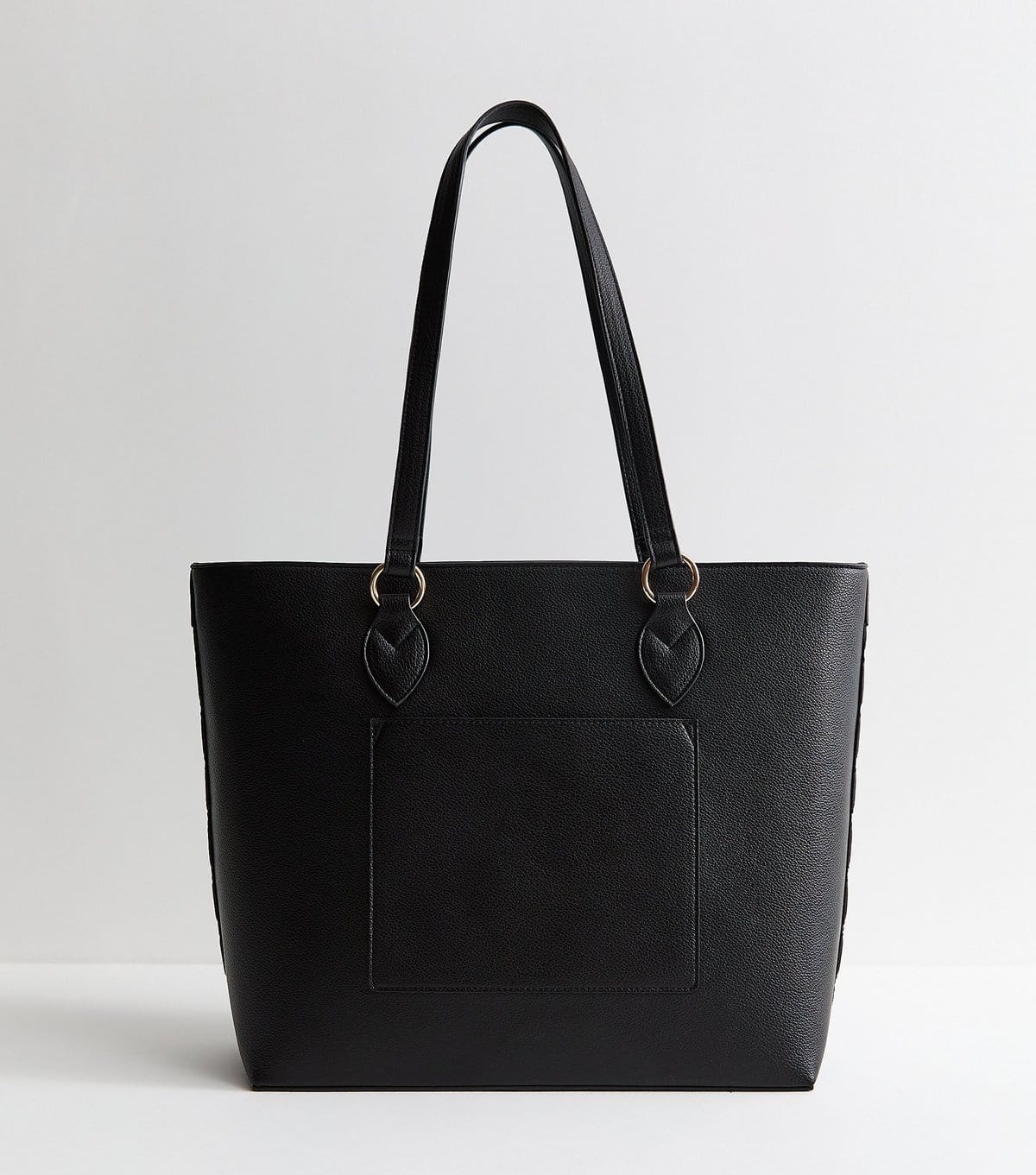 New Look Black Faux Leather Debossed Trio Tote Bag Vegan New Look - 4