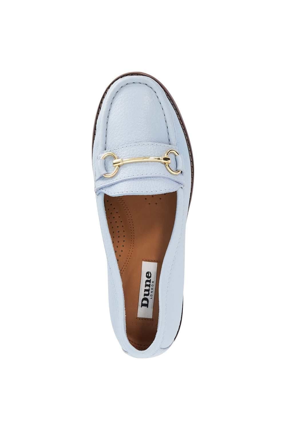 Dune London Dune London Women's Wide Fit 'Glenny' Leather Loafers in Blue - 4