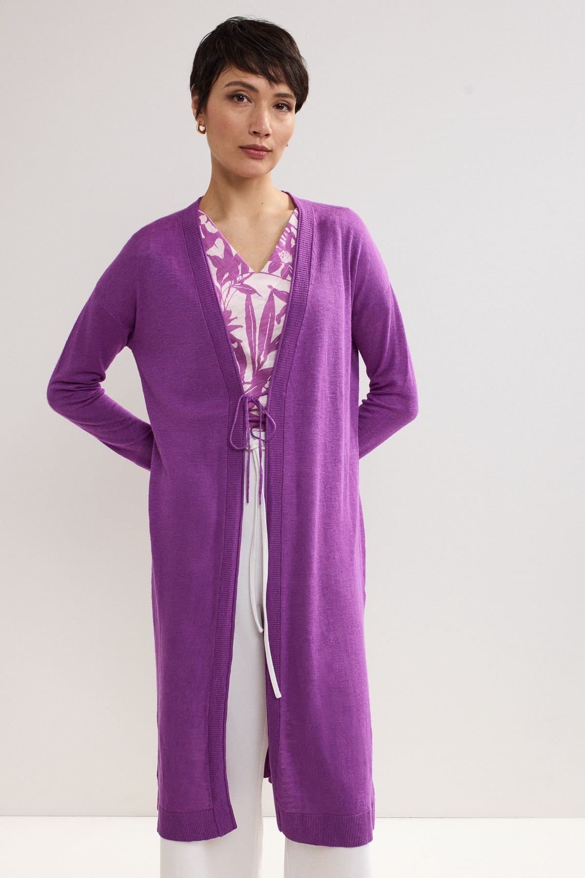 Phase Eight Phase Eight Women's Tasha Linen Cardigan in Grape