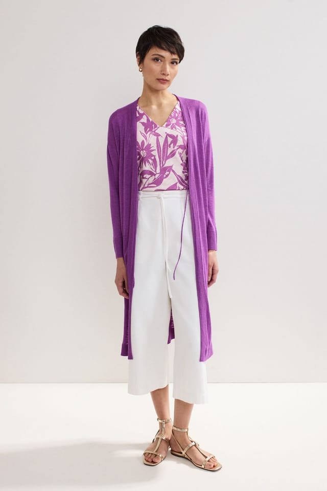 Phase Eight Phase Eight Women's Tasha Linen Cardigan in Grape - 3