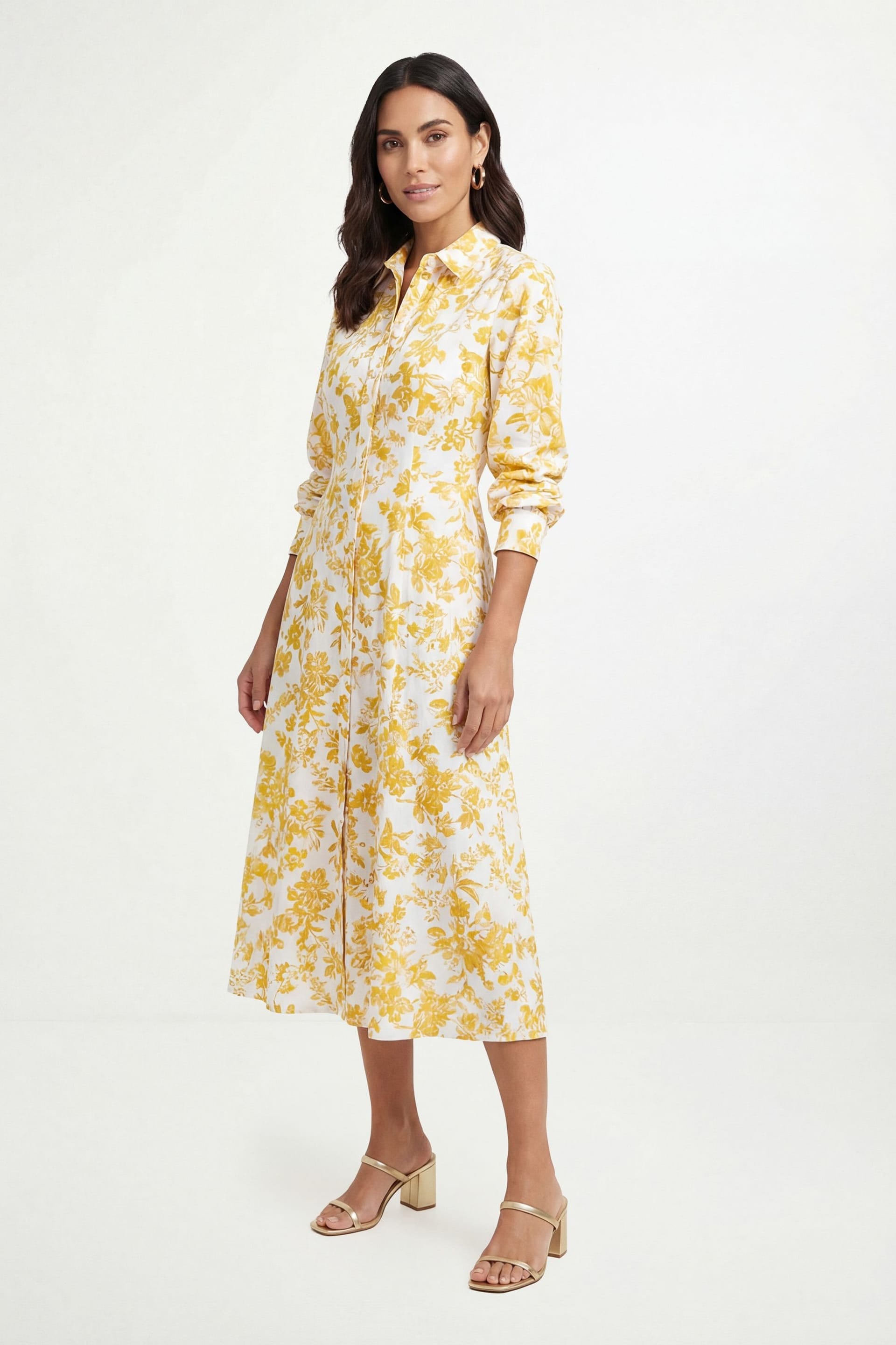 Wallis Wallis Women's Petite Floral Drawstring Shirt Dress in Ivory - 4