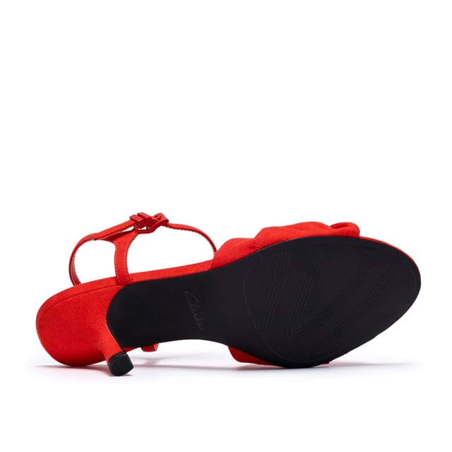Clarks Clarks Women's Chara Soft Red Heeled Sandals - 3