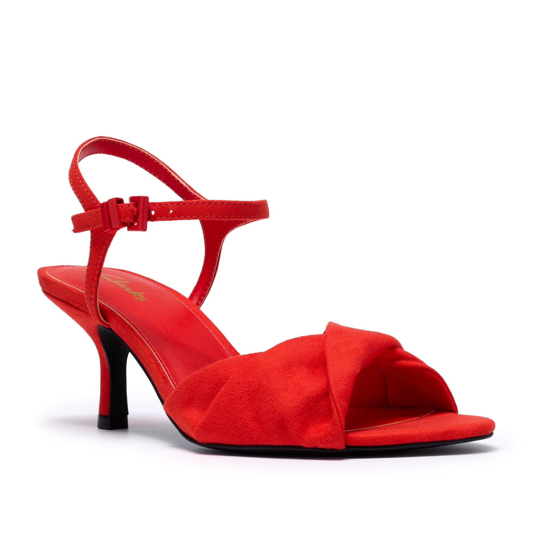Clarks Clarks Women's Chara Soft Red Heeled Sandals - 4
