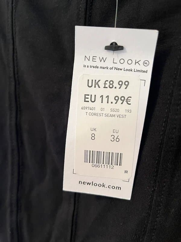 New Look New Look black corset style top size 8