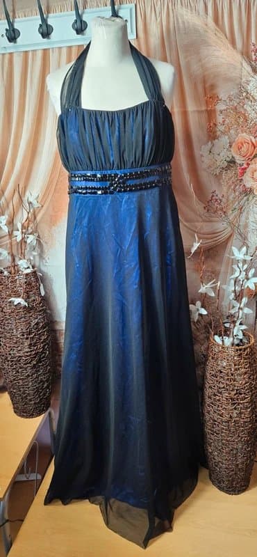 Debut Debut navy Halterneck evening cruise dress size 12