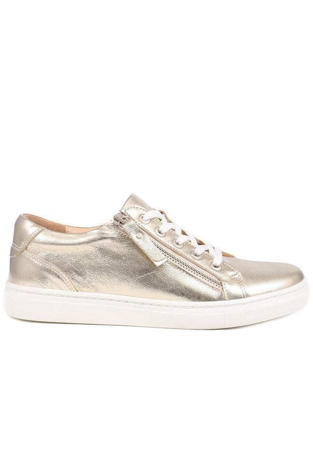 Jones Bootmaker Jones Bootmaker Women's Padova2 Leather Lace-Up Trainers in Gold - 2