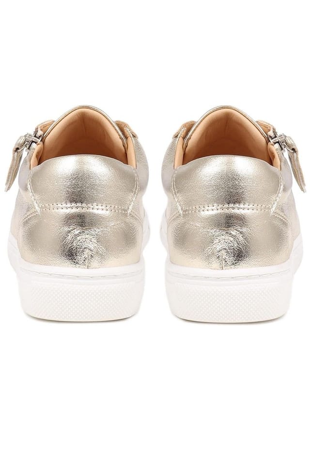 Jones Bootmaker Jones Bootmaker Women's Padova2 Leather Lace-Up Trainers in Gold - 3