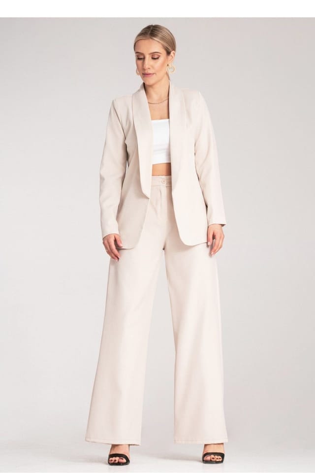 Love Lace Love Lace Women's Classic Long Sleeve Unlined Simple Jacket in Beige - 2