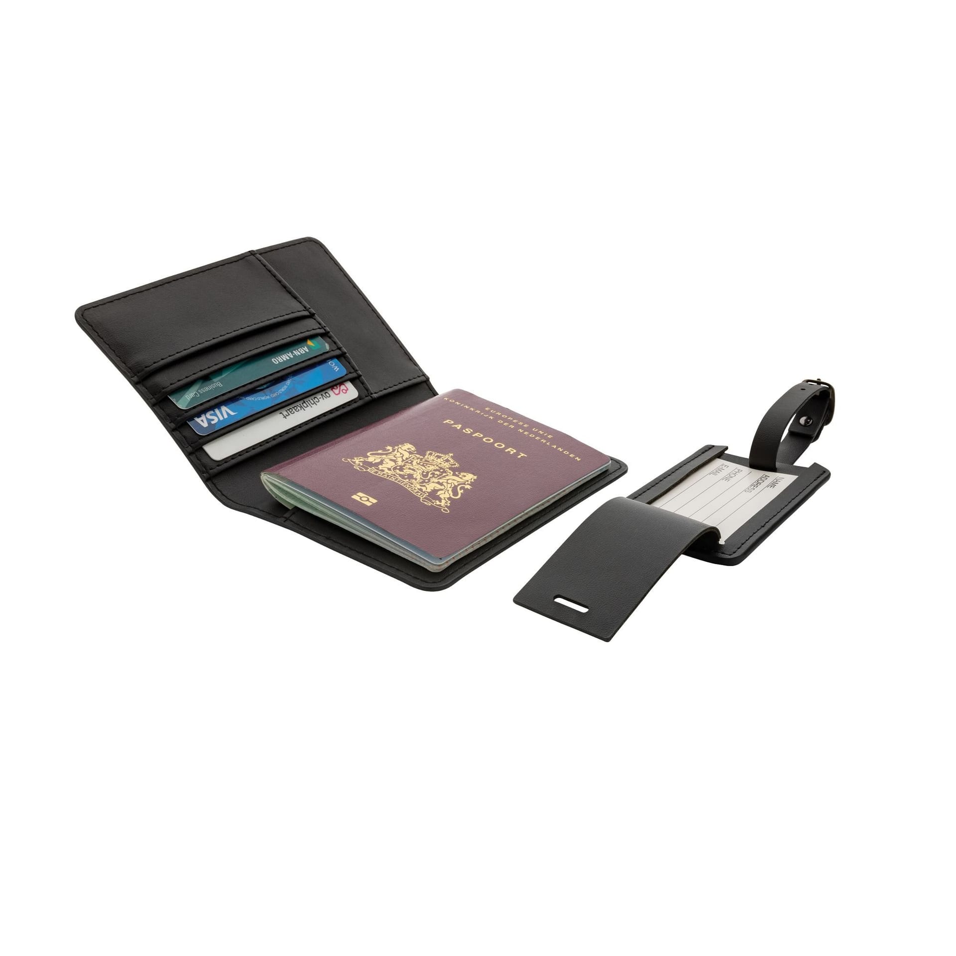 Swiss Peak Swiss Peak Men's PU Travel Set in Black - 4