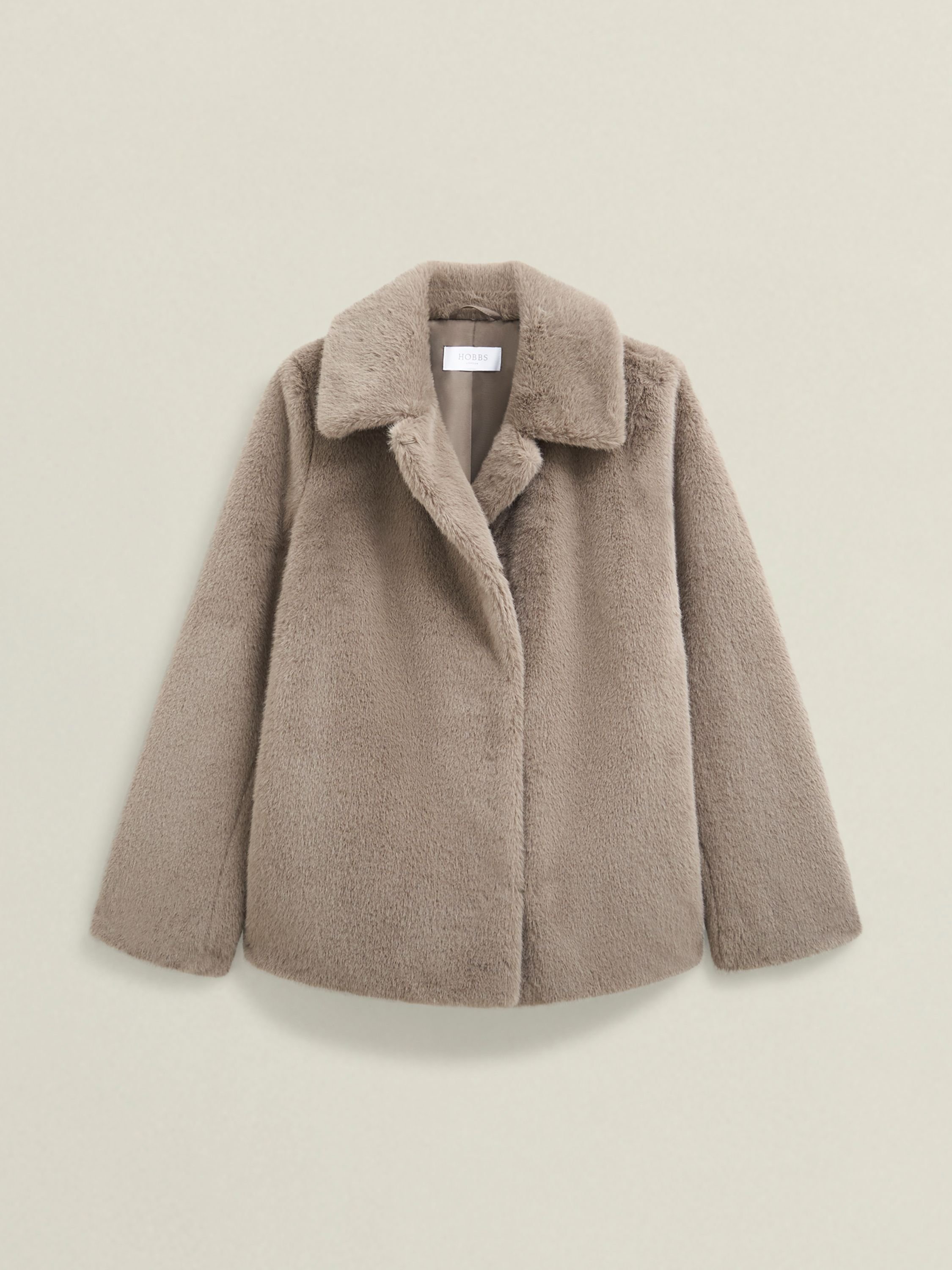 Hobbs London Hobbs London Women's Dania Faux Fur Coat in Light Grey - 2