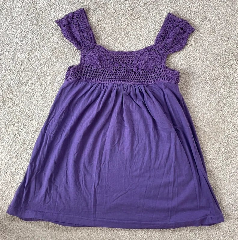 New Look Purple Crochet Off-Shoulder Top - Size 10