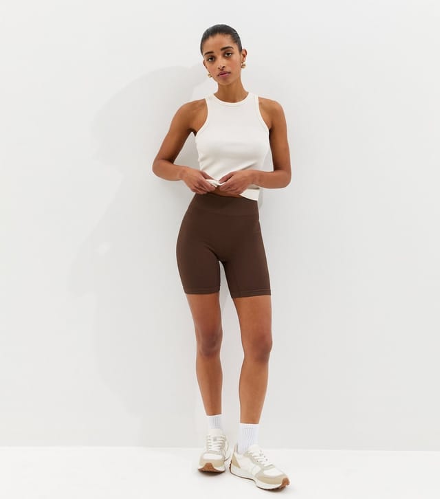 New Look Women's Dark Brown Seamless Cycling Short New Look - 3